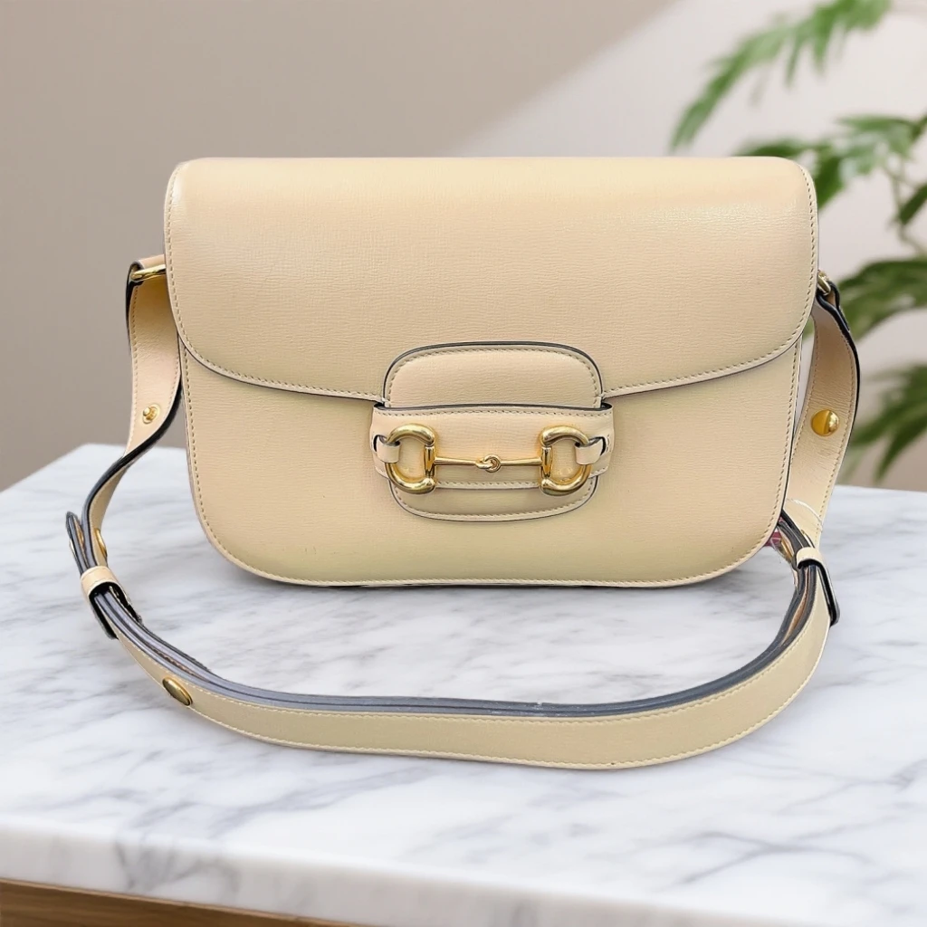 95新 GUCCI/古驰  奶茶色1955单肩包 1749 1446