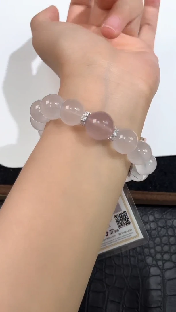 未镶嵌手链水晶15号原创奶白晶单圈13+mm