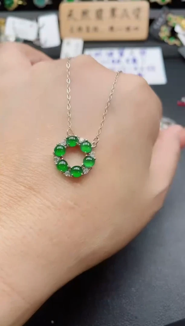 套链银S925镶嵌翡翠1