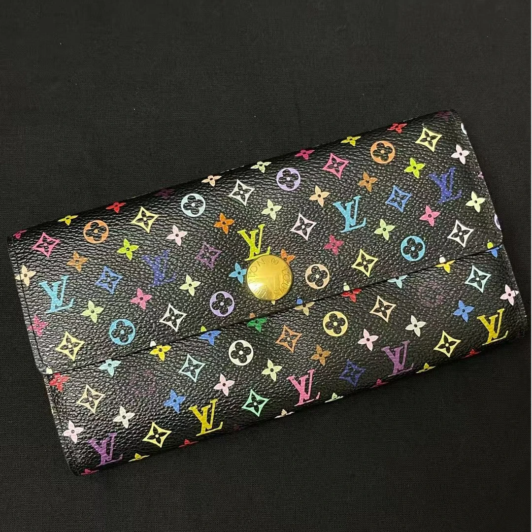95新 LouisVuitton/路易威登 lv黑三彩钱包bwz