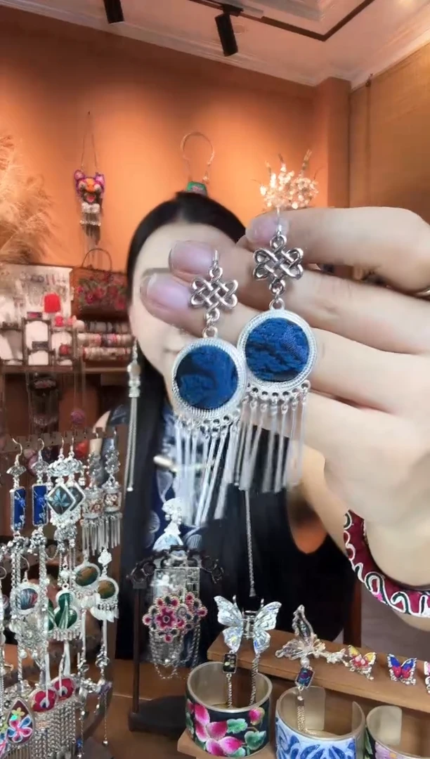 刺绣纯手工民族风耳环