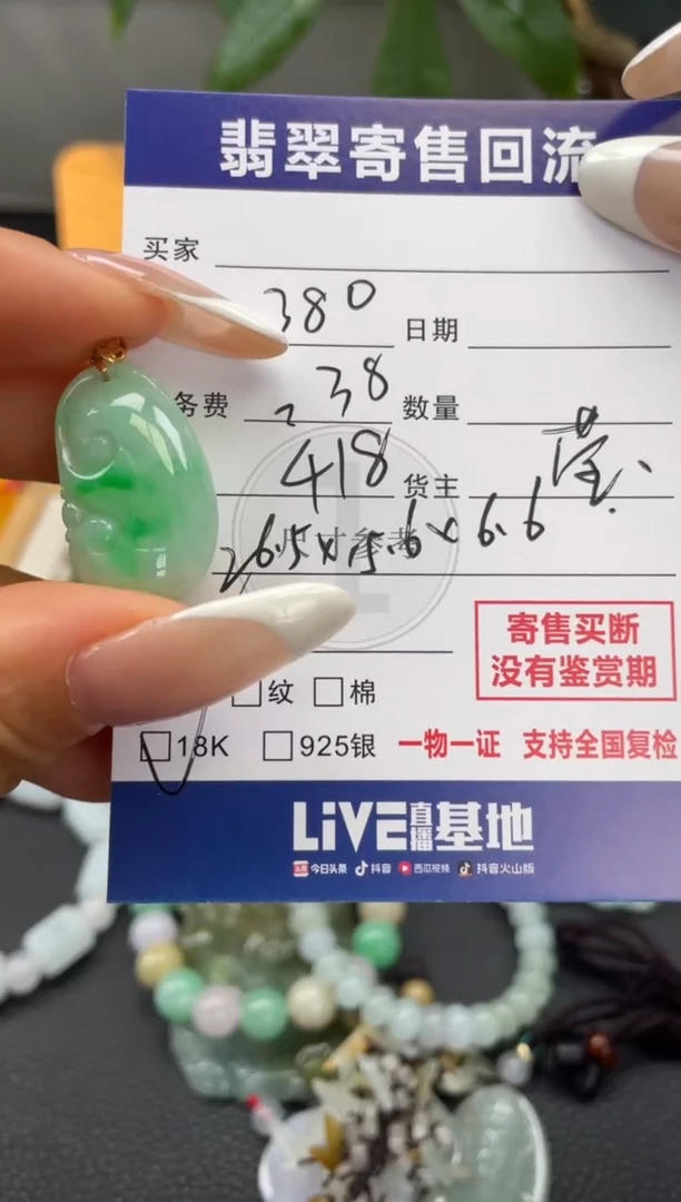颈饰18K金镶嵌翡翠10148137