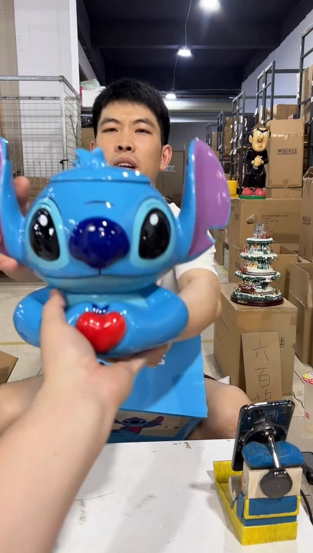 瓷片原盒史迪仔比心储物罐