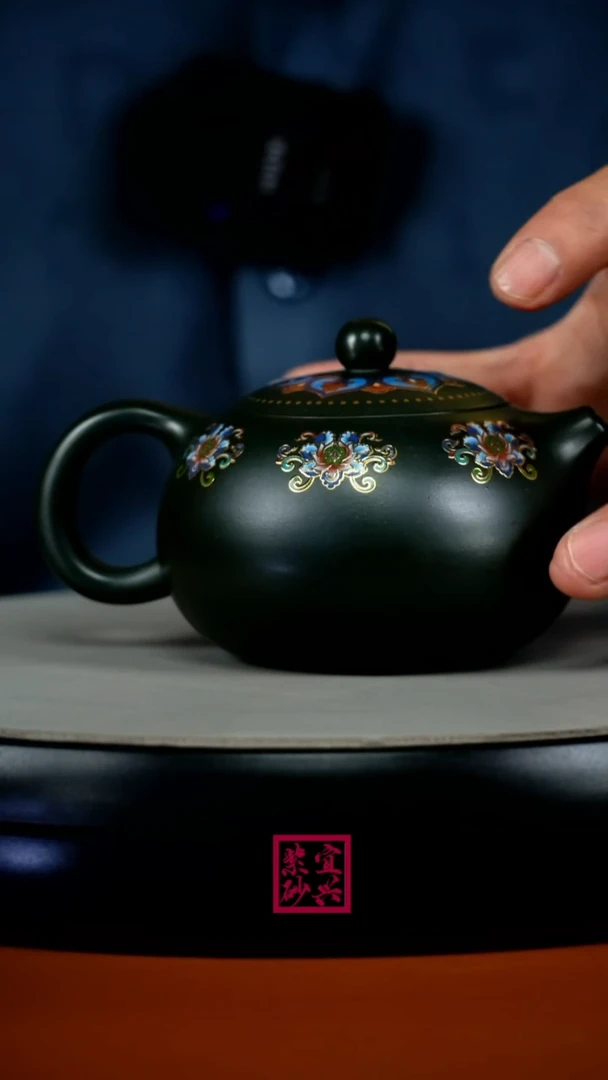 茶壶紫砂李传荣某国绿泥珐琅彩西施220cc