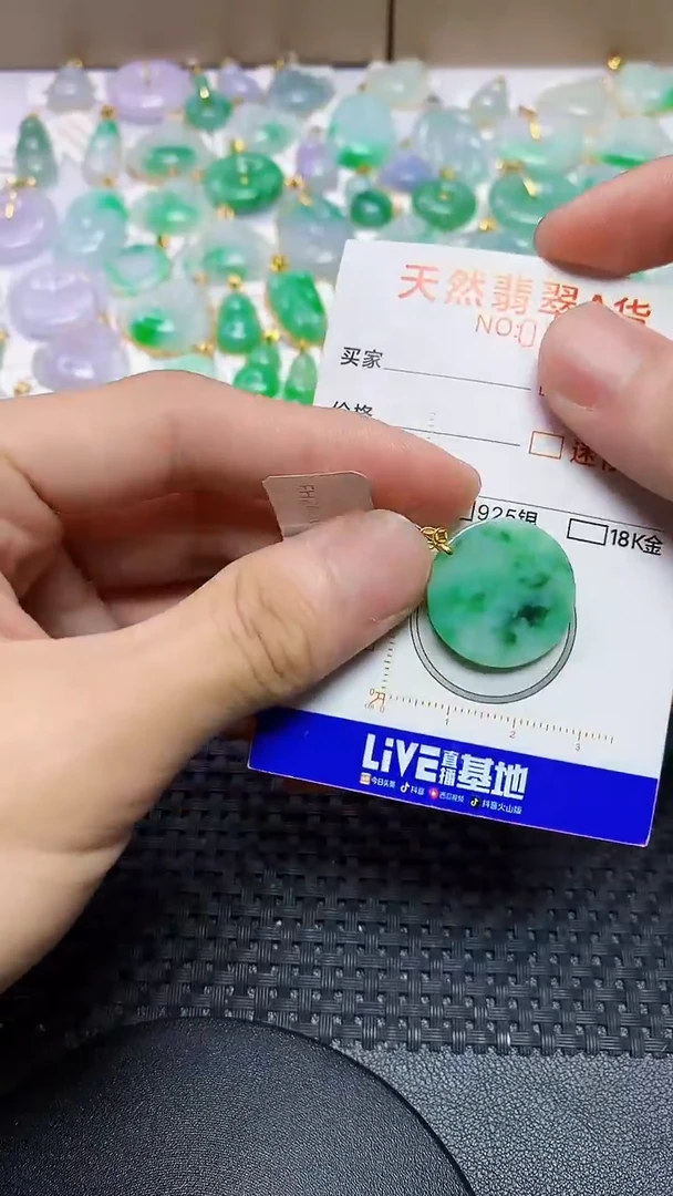 翡翠18K金镶嵌颈饰4564564564564