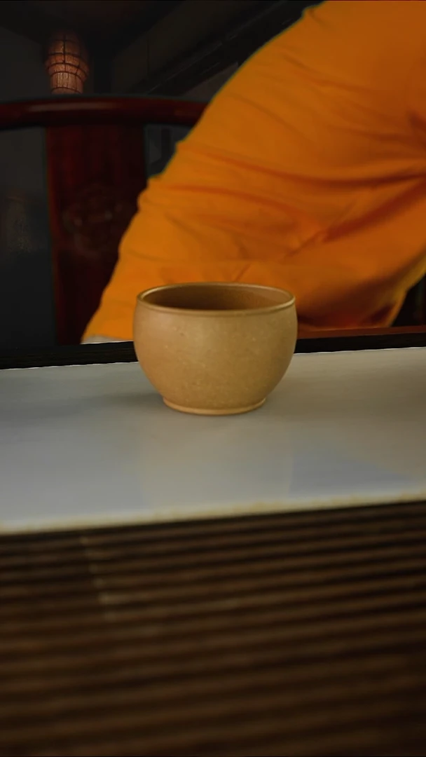 茶杯紫砂财**布豆青缸杯190毫升