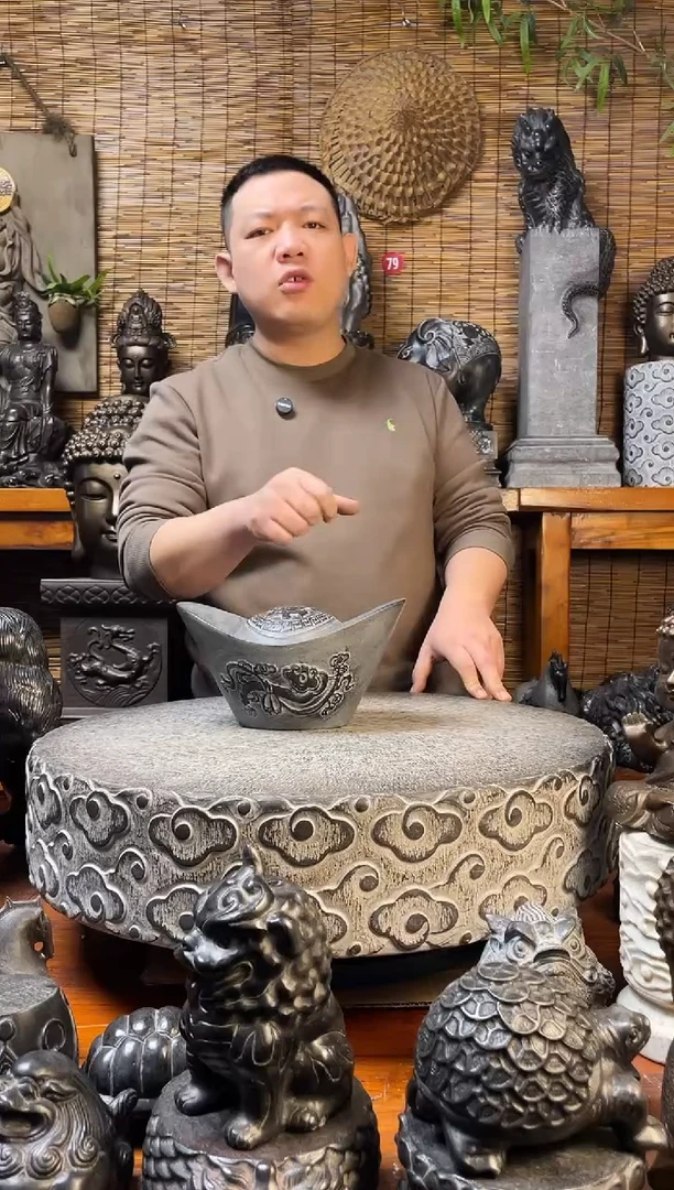 石材天然青石雕刻25元宝