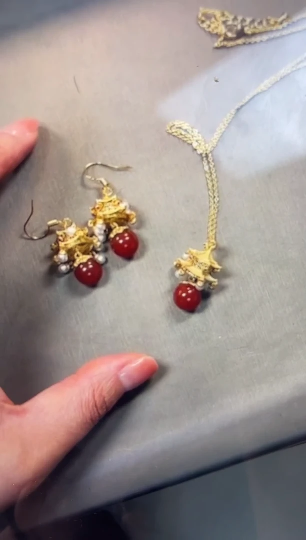 【闪购商品】347号珐琅吊坠+348号珐琅耳钩