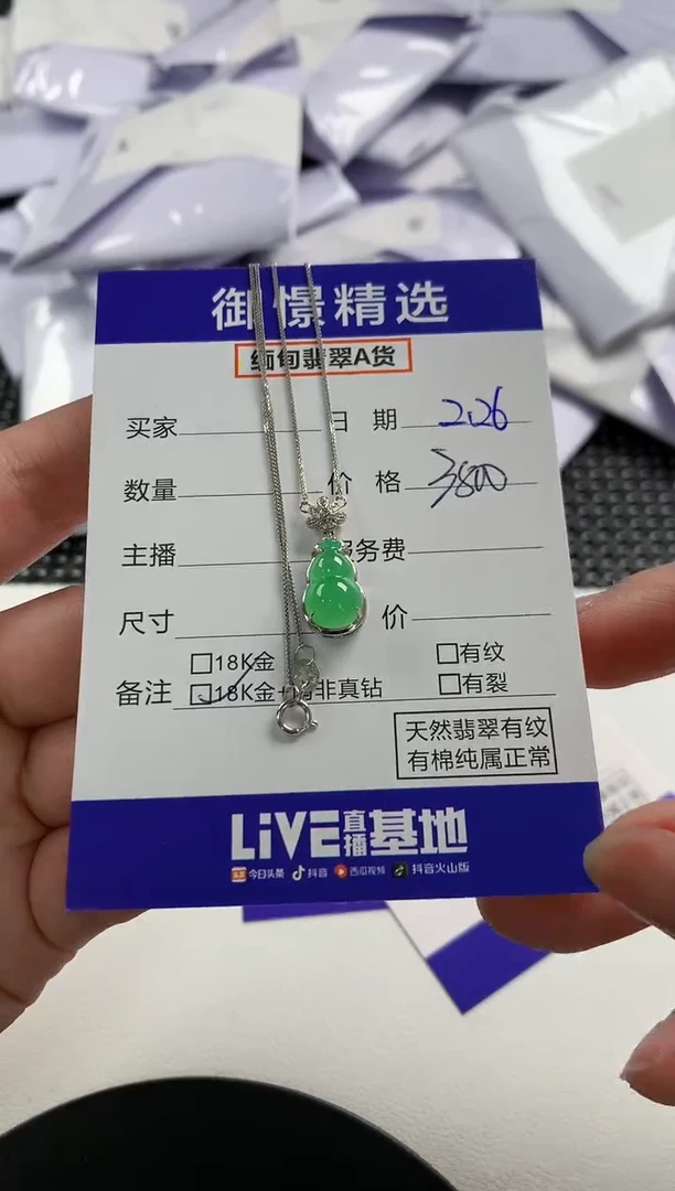 【闪购商品】翡翠颈饰18K金镶嵌28           