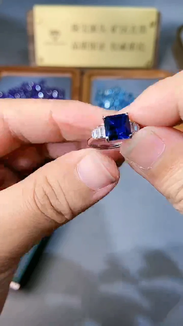 【闪购商品】蓝宝石戒指银S925镶嵌354