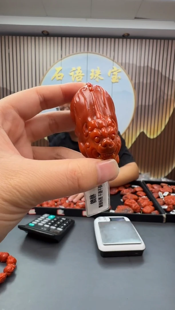 银S925镶嵌雕刻南红玛瑙119ZB0910产品一个
