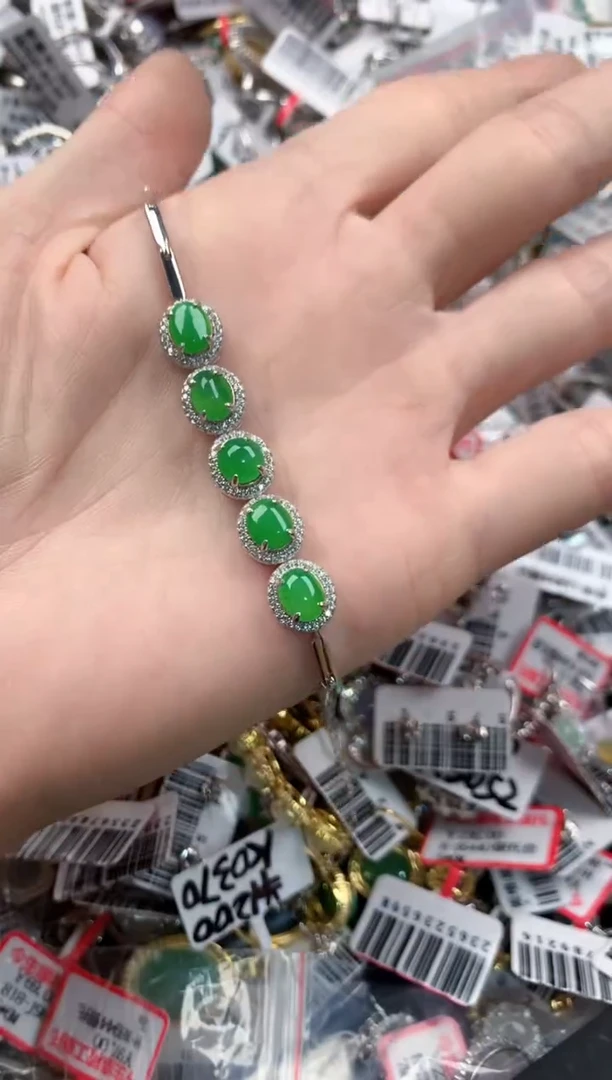 银S925镶嵌戒指翡翠222----0