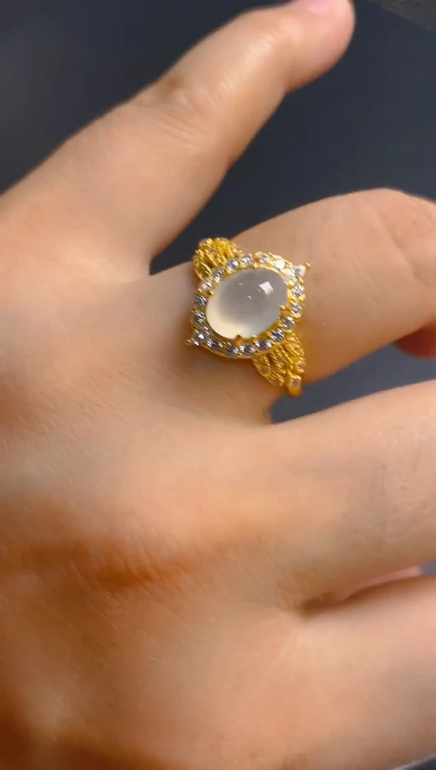 翡翠银S925镶嵌耳饰天然