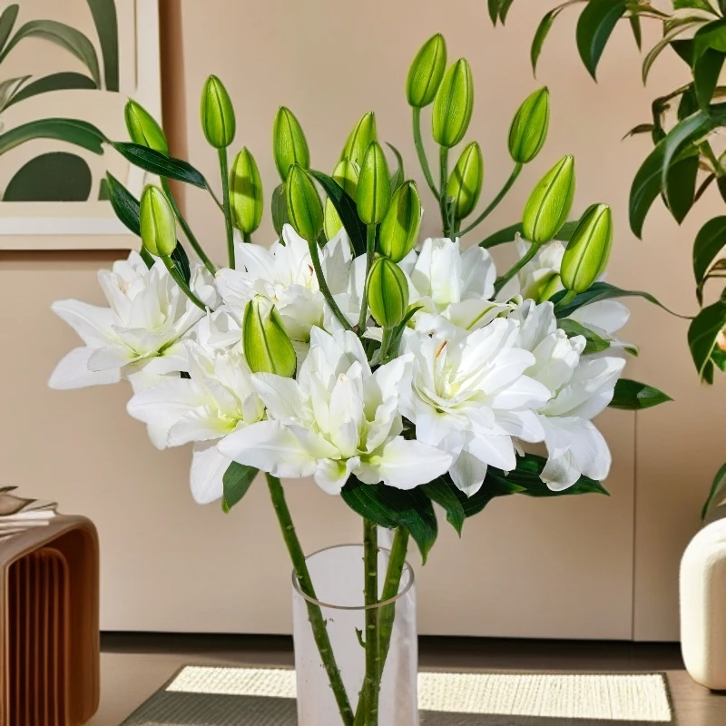 云南木木花卉 滑雪板 白色重瓣香水百合花 清香型鲜花水养插花