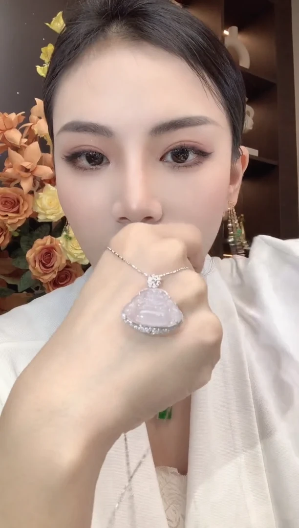 吊坠(不含链)18K金镶嵌翡翠A20