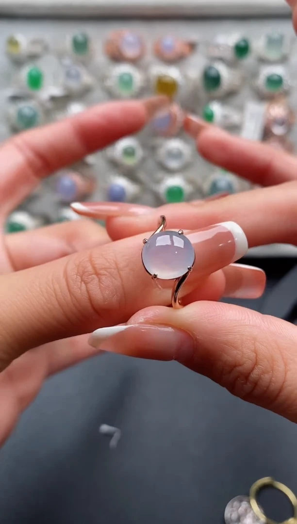 银S925镶嵌戒指翡翠777777+3