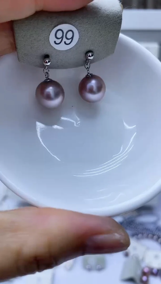 银S925镶嵌淡水珍珠耳饰99