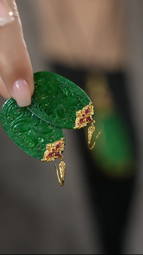 未镶嵌翡翠耳饰@30118@