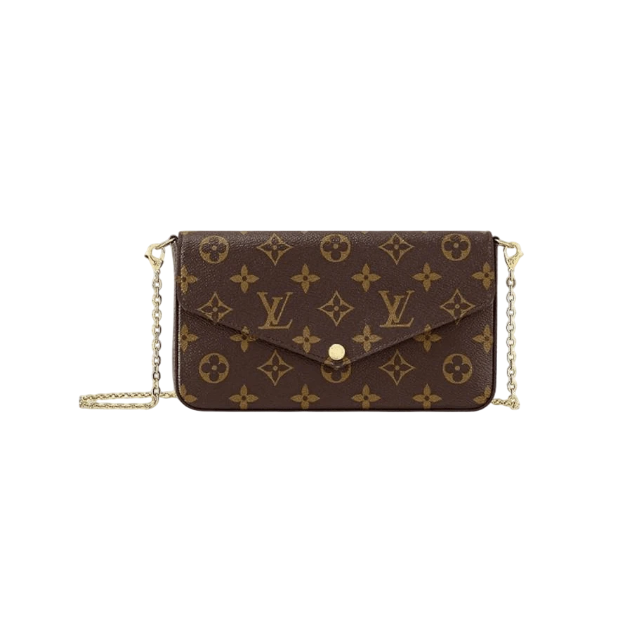 99新 LouisVuitton/路易威登 三合一老花帆布链条包单肩包