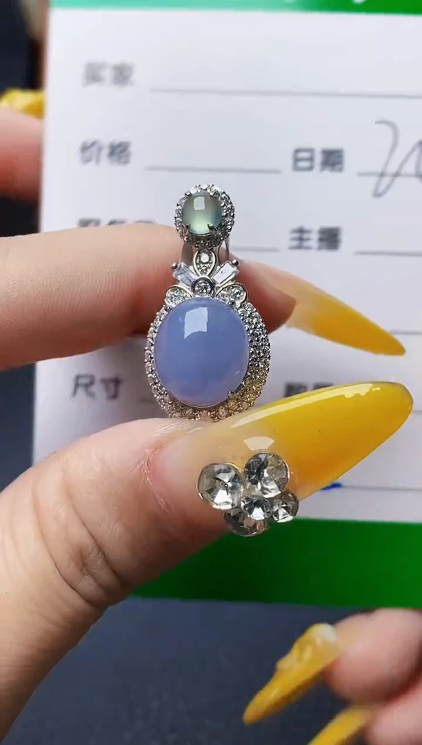 银S925镶嵌戒指翡翠0195