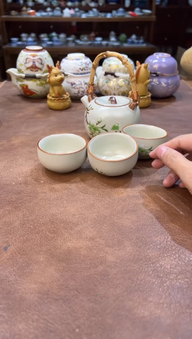 真的很便宜超好看会开片的旅行茶具