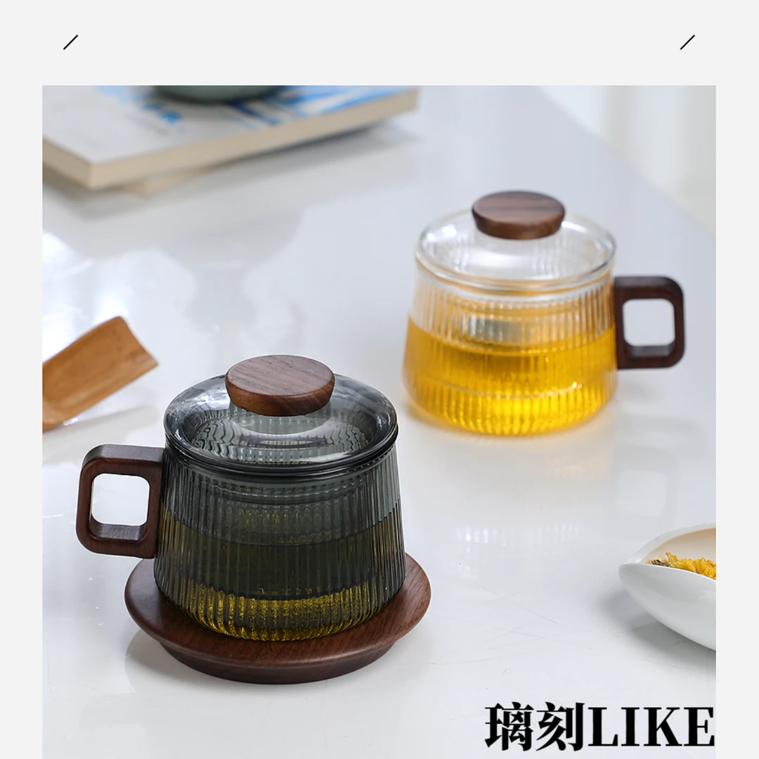 茶杯办公室家用茶杯带盖过滤茶水喝咖啡墩墩杯茶水分离杯一人