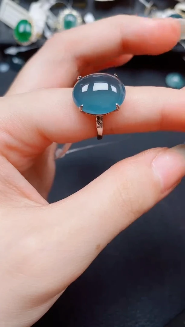 银S925镶嵌戒指翡翠翡翠