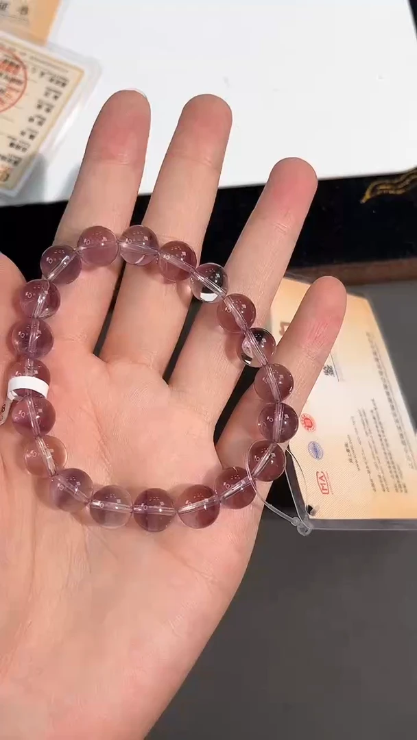 水晶手链未镶嵌63号巴西紫单圈9mm