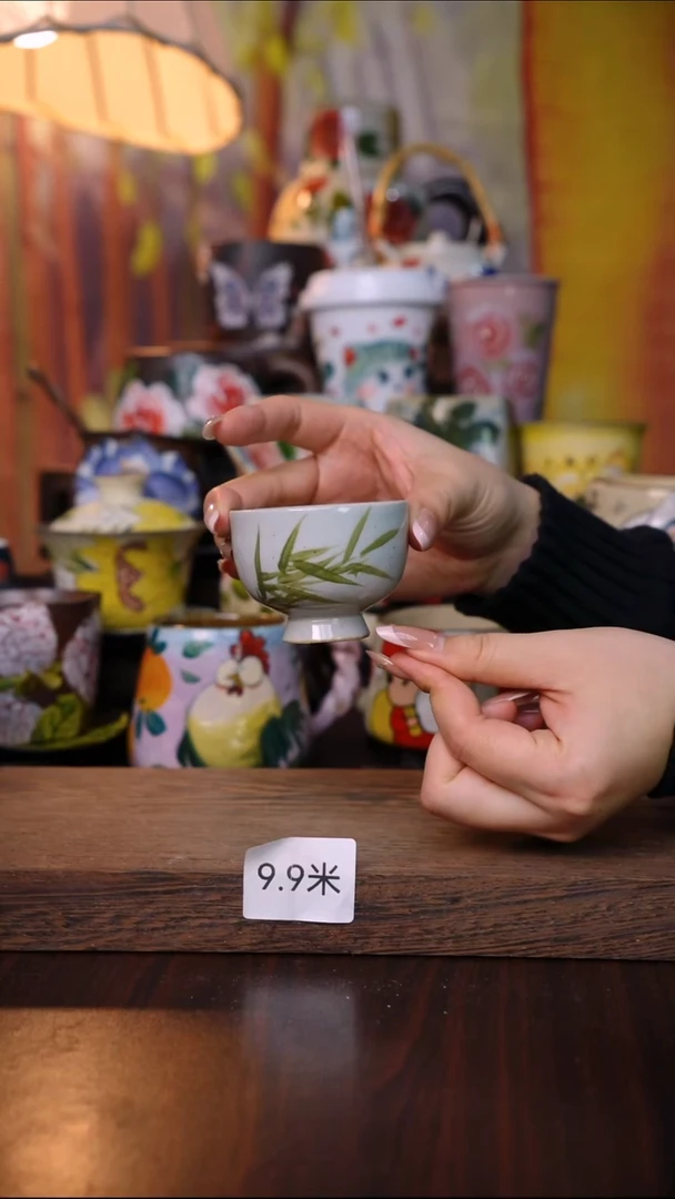杯子陶泥垚手作 景德镇手工手绘陶瓷器物