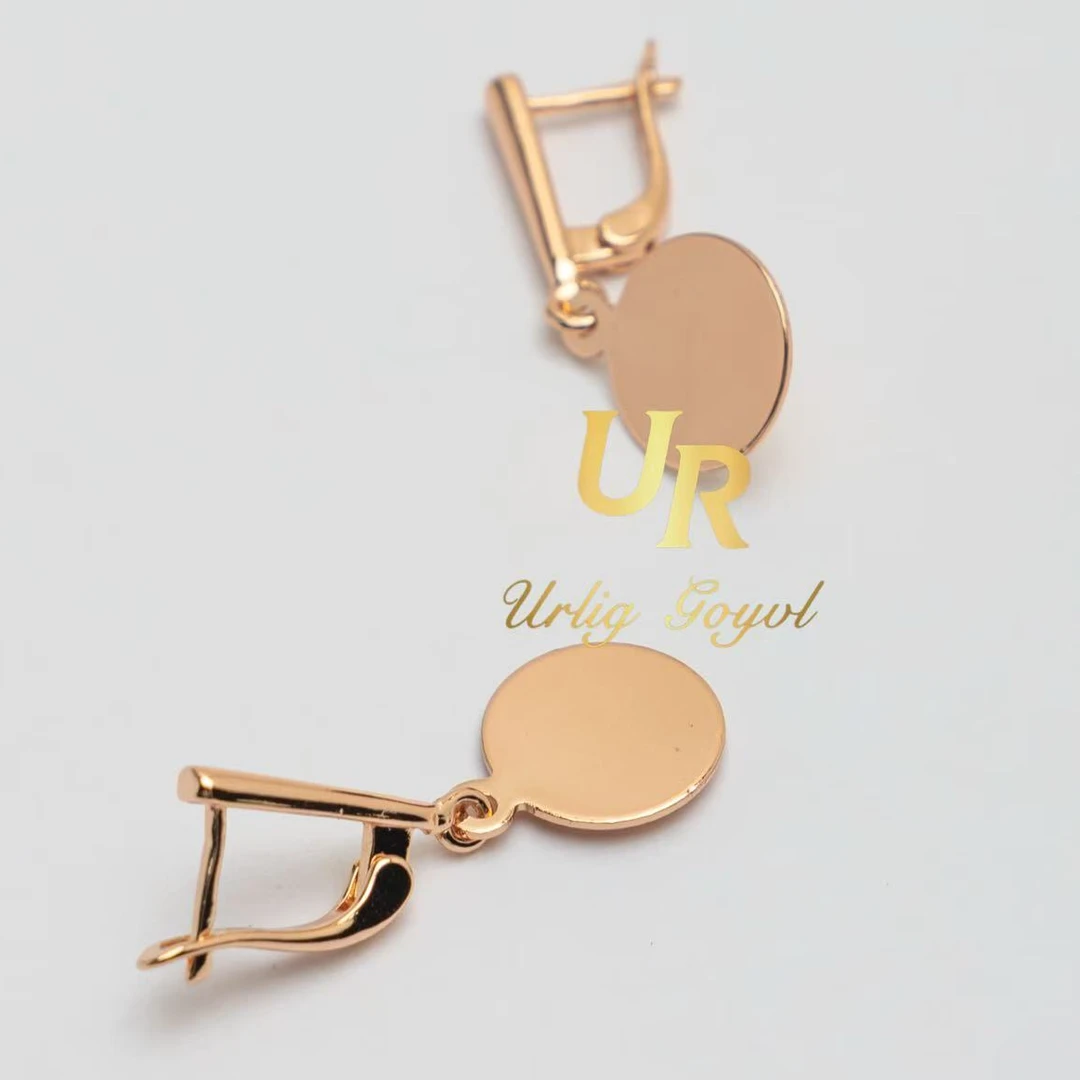 合金锆石耳饰  UR【顺丰包邮-无运费险】小镜面耳扣玫瑰金色 耳饰