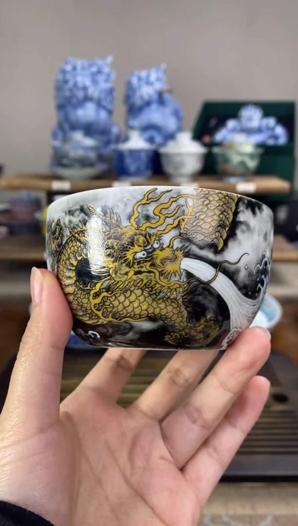 【闪购商品】金龙卧足杯 陶瓷杯