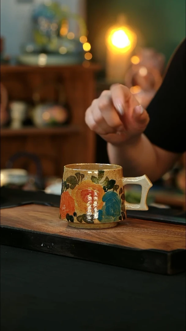 杯手绘心瓷陶瓷浮力