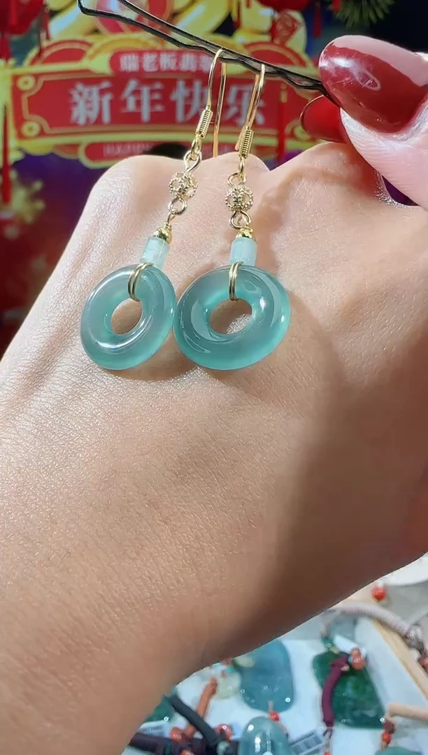 【闪购商品】翡翠耳饰合金甜甜圈耳饰多样性发一