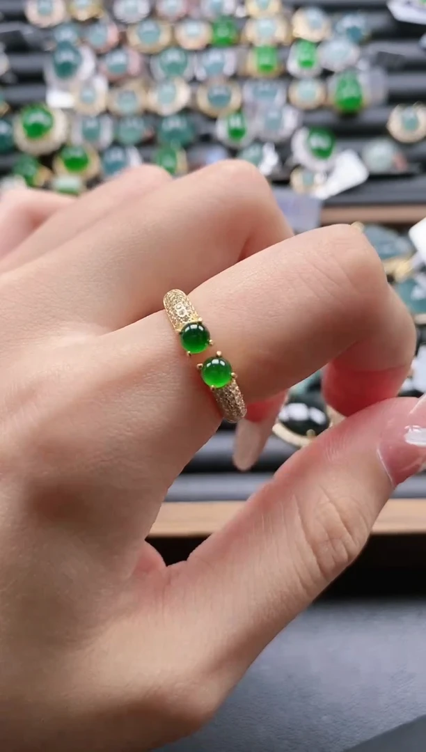 【闪购商品】翡翠戒指银S925镶嵌5115-20