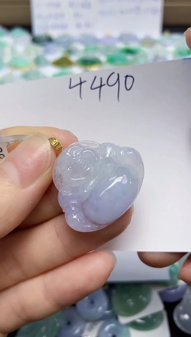 翡翠18K金镶嵌颈饰天然缅甸翡翠A货