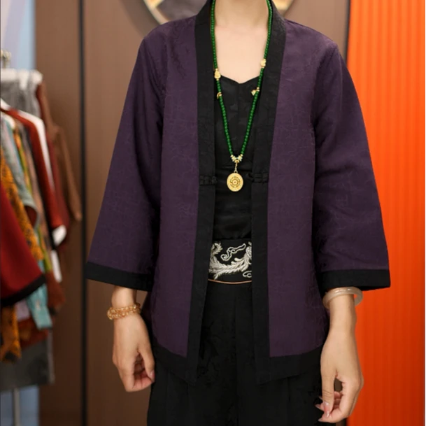 云-新中式国风龟裂纹双面双穿外套