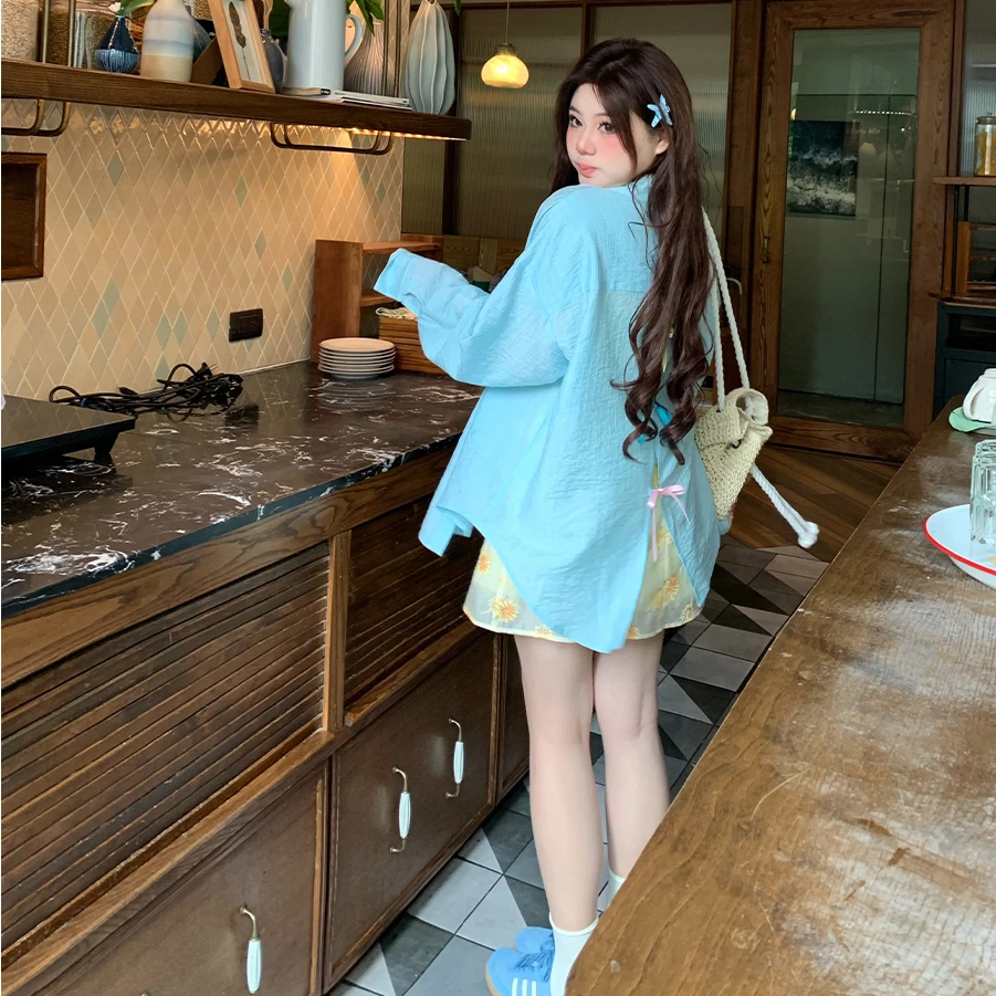 安妮不火【衬衫盛夏葵野】新款清新甜美小众绣花吊带短裙A251C0045