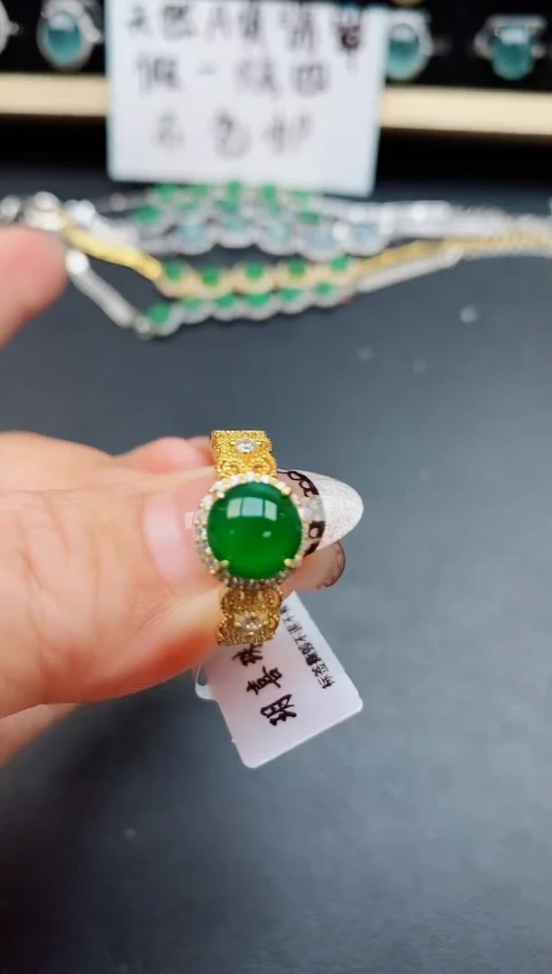 翡翠戒指银S925镶嵌321321