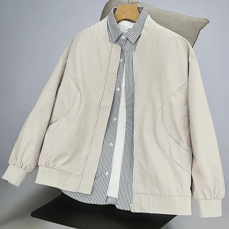 高级感男装夹棉夹克男春秋季潮牌美式复古飞行员棒球服外套