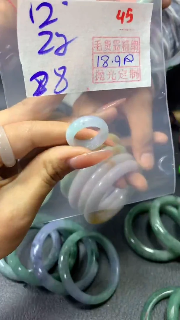 未镶嵌定制翡翠45毛货需精细抛光定制+多样性发1+88