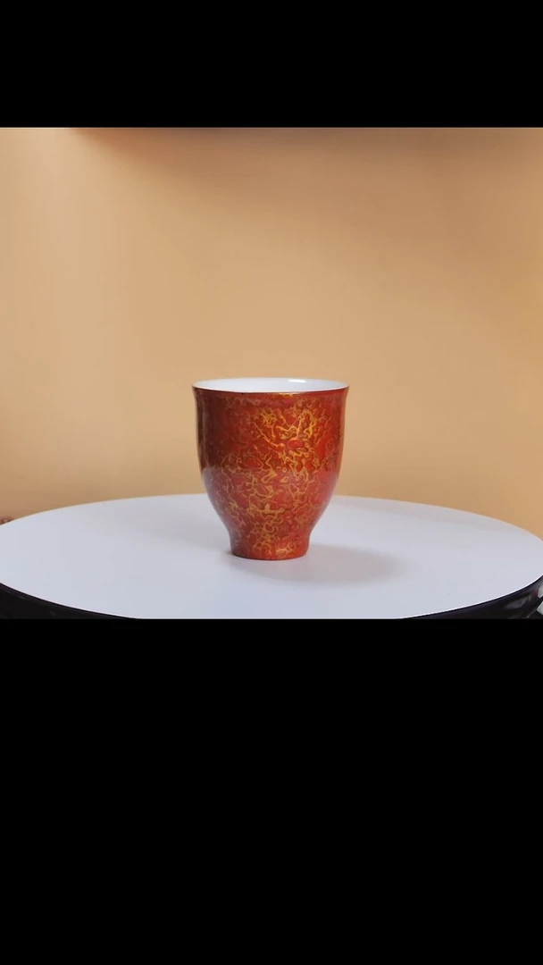 【闪购商品】主人杯红金色大漆主人杯礼盒装