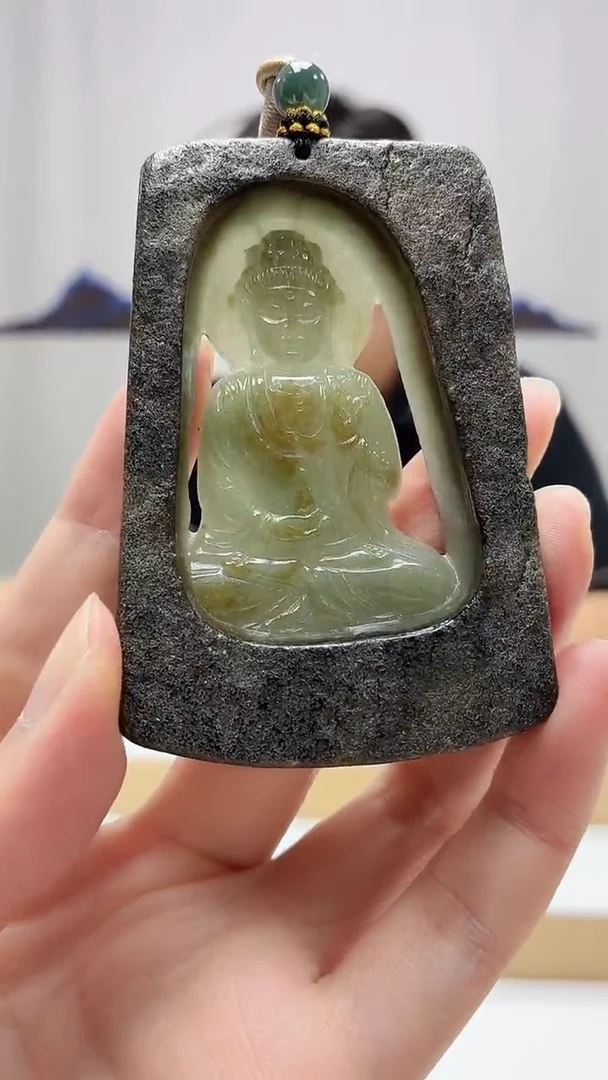未镶嵌定制翡翠4917zm-毛货挂件12观音