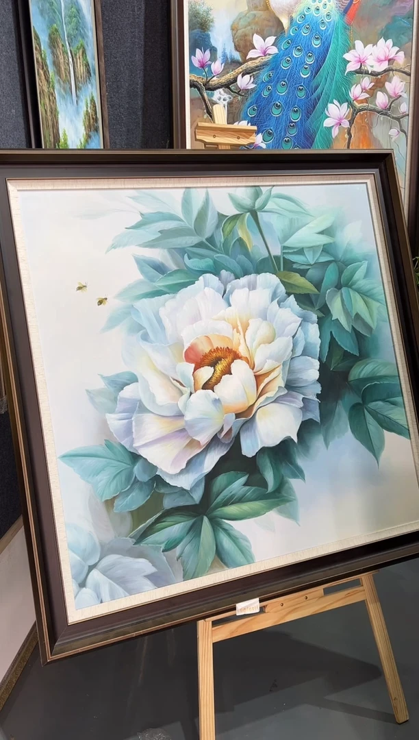 【闪购商品】油画30号 100*100 牡丹-手绘油画