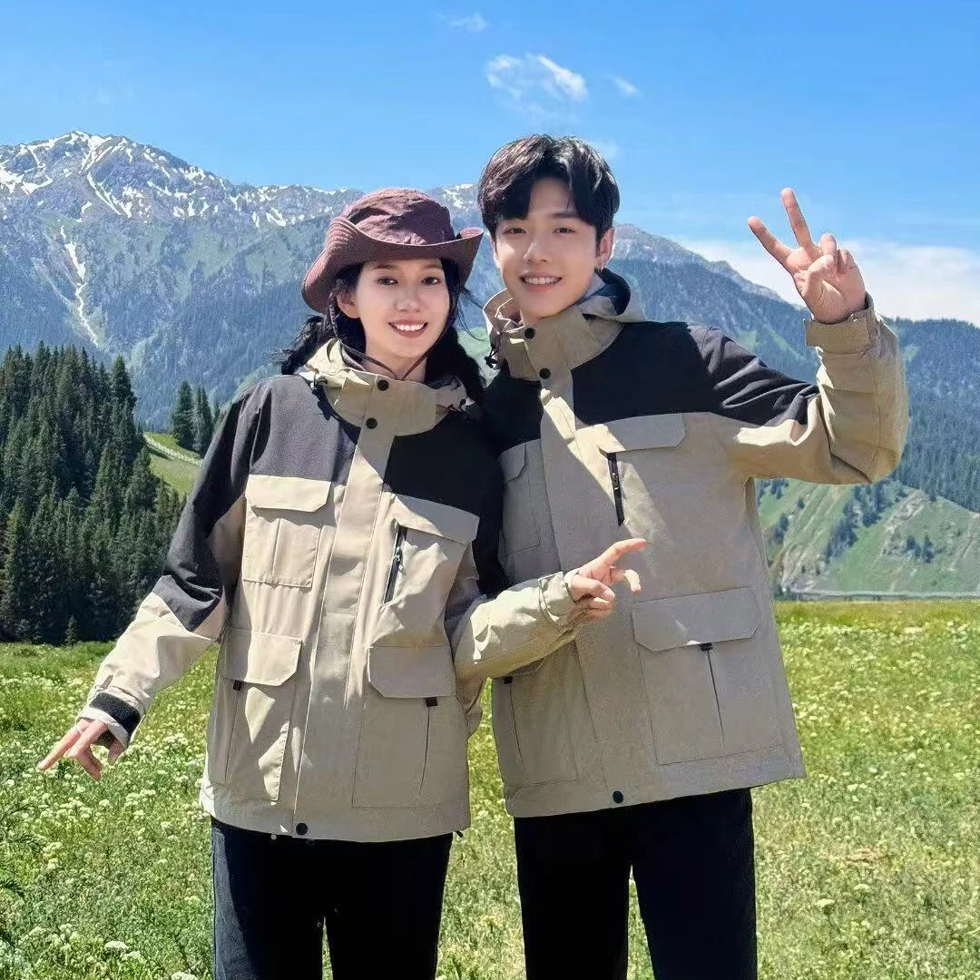 秋冬情侣三合一可拆卸冲锋衣防风加厚保暖羽绒服防水户外登山服