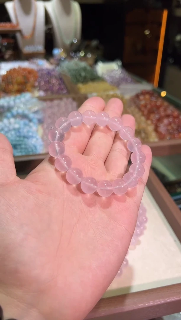 未镶嵌手链水晶12mm+马岛六芒粉水（多样性发一）