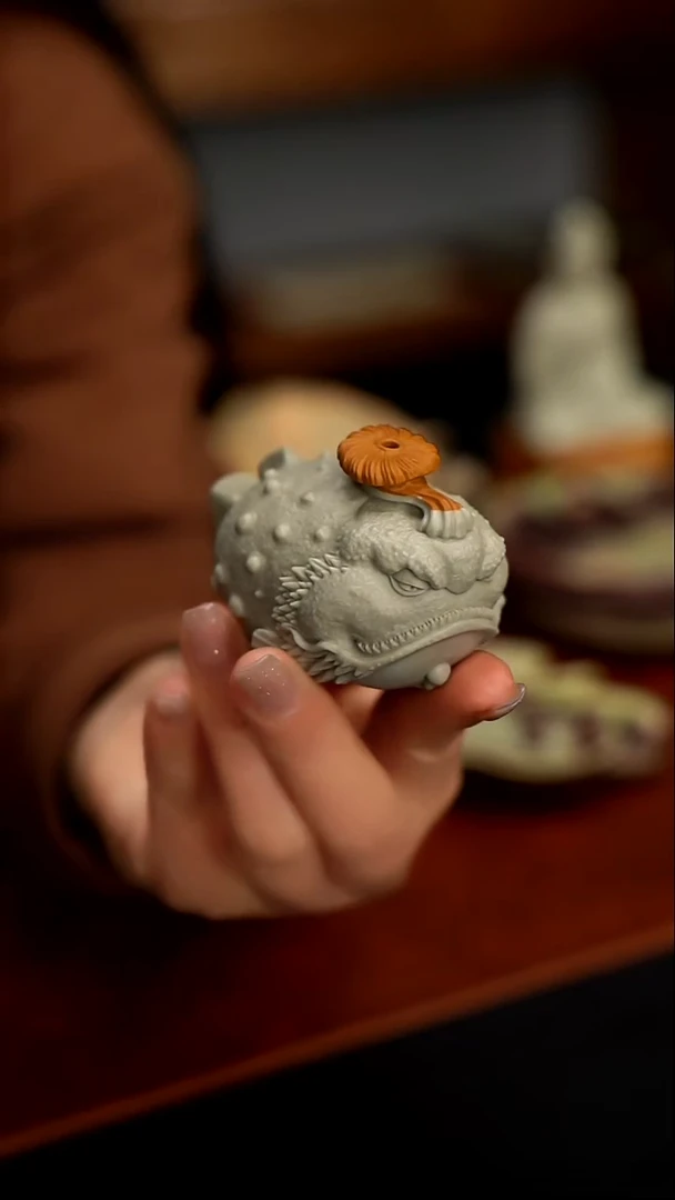 松花石安康鱼香插茶宠