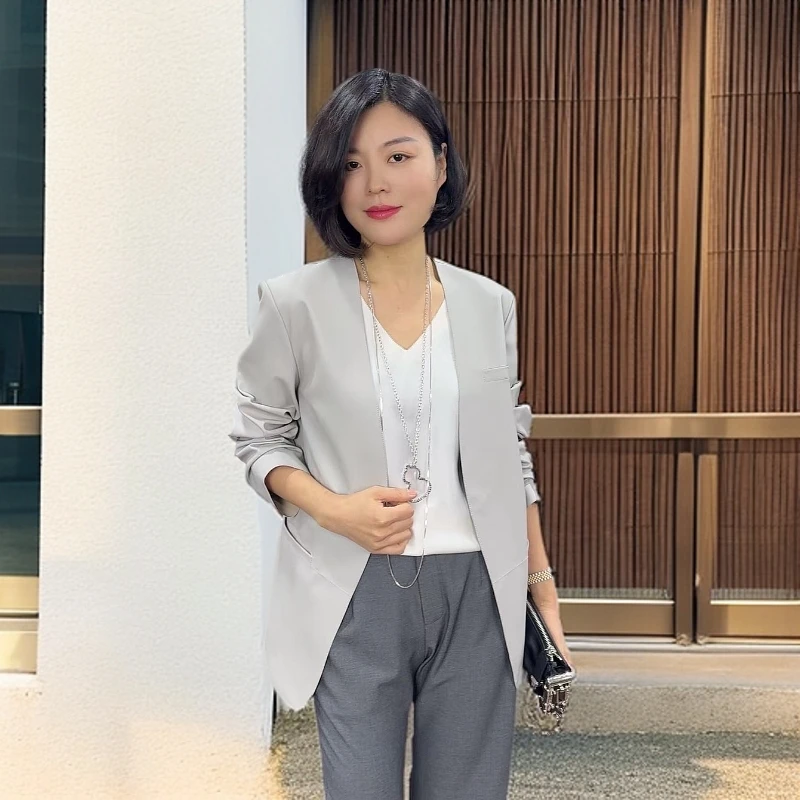 【TANTAN】气质时尚百搭简约修身早春款皮衣#416