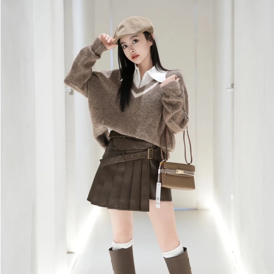 9-99诱惑品牌撤柜女装2025秋冬毛针织衫美拉德色系