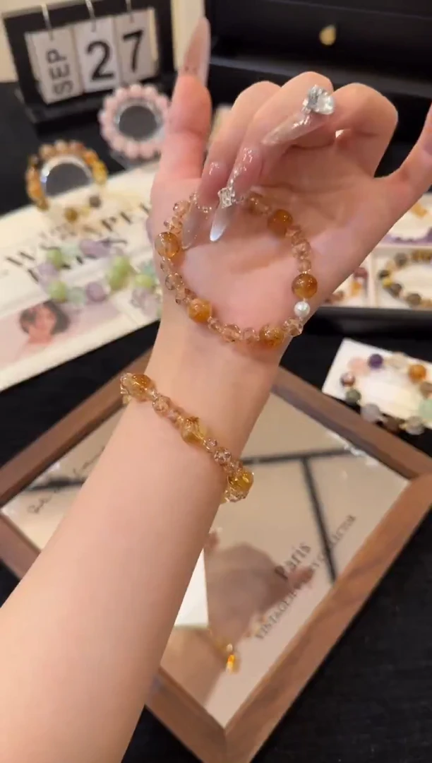 合金手链水晶黄塔晶x2043