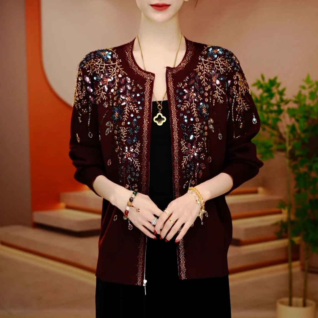 D251116-秋冬新款抗起球高端显瘦减龄洋气宽松女士气质时尚开衫